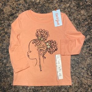 Toddler Girls' Long Sleeve Silhouette Graphic T-Shirt - Cat & Jack Clay Pink, 2T